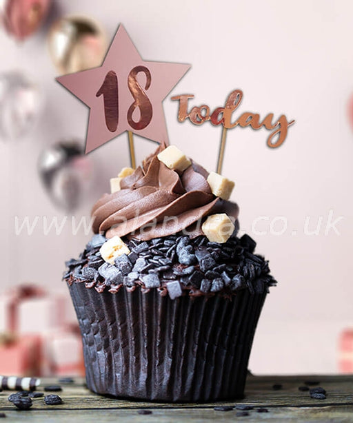 Personalised Birthday Cake Toppers - Pink/Rose Gold