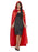 Long Satin Hooded Cape - Red