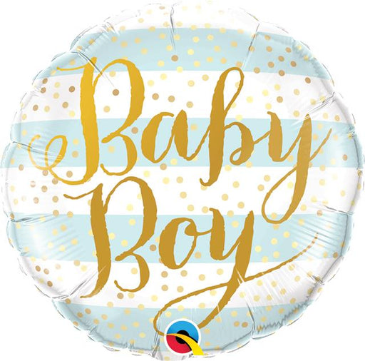 18" Foil Baby Boy Stripes Balloon