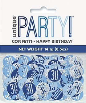Birthday Table Confetti - Various Ages - Blue