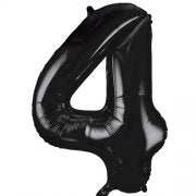 Number 4 Foil Balloon Black