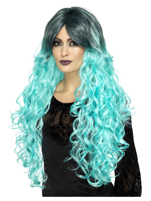 Dlx Gothic Glamour Wig - Teal - The Ultimate Balloon & Party Shop