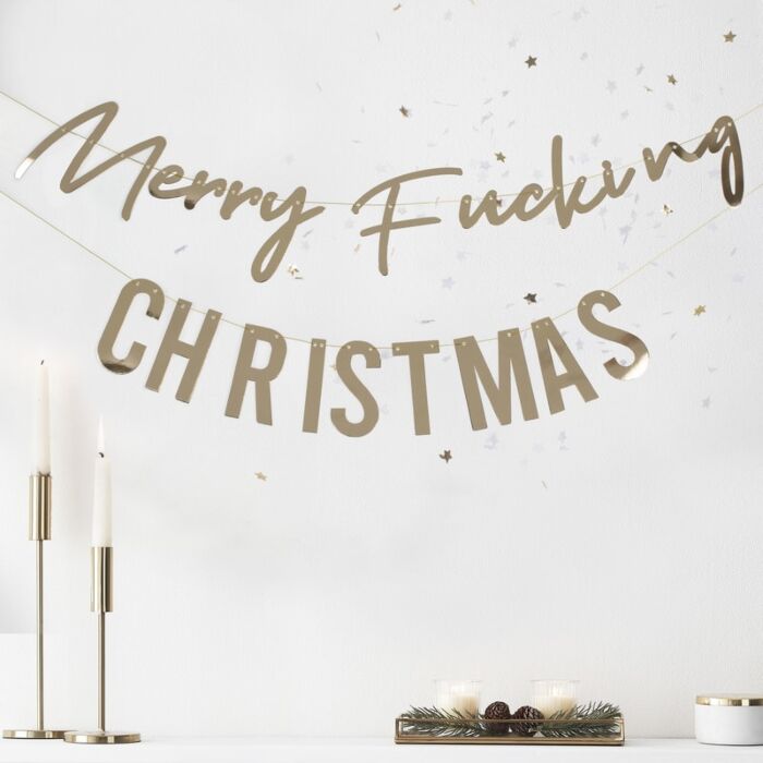 Merry F*cking Christmas Letter Banner