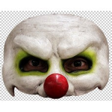 Horror Clown Half Mask Green Eyes