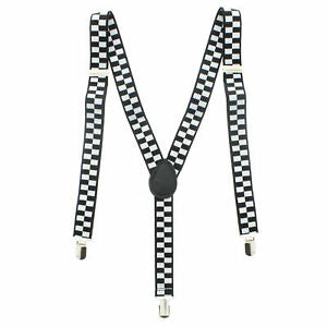 Black & White Chequered Braces