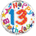 18" Foil Age 13 Balloon - Bright Stars - The Ultimate Balloon & Party Shop