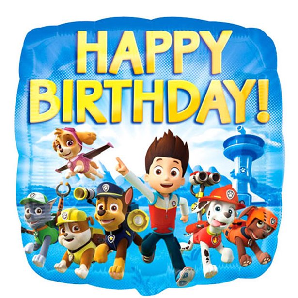 18" Foil Paw Patrol Birthday Printed Balloon