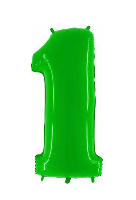 Number 1 Foil Balloon Lime Green