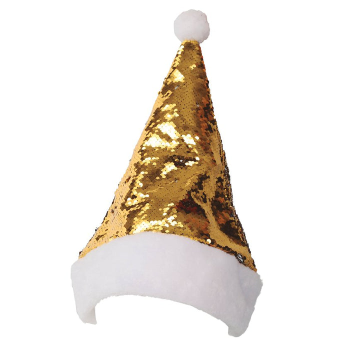 Gold Sequin Santa Hat