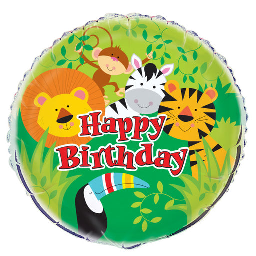 18" Birthday Jungle Theme Foil Balloon - The Ultimate Balloon & Party Shop