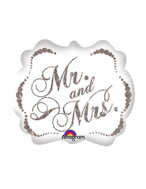25" Foil Mr & Mrs Large Printed Balloon - The Ultimate Balloon & Party Shop