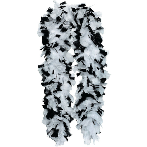Feather Boa - White & Black - The Ultimate Balloon & Party Shop