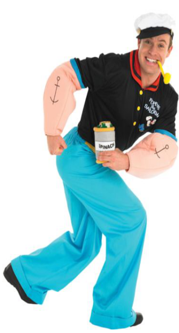 Popeye The Sailor Man Hire Costume - The Ultimate Balloon & Party Shop