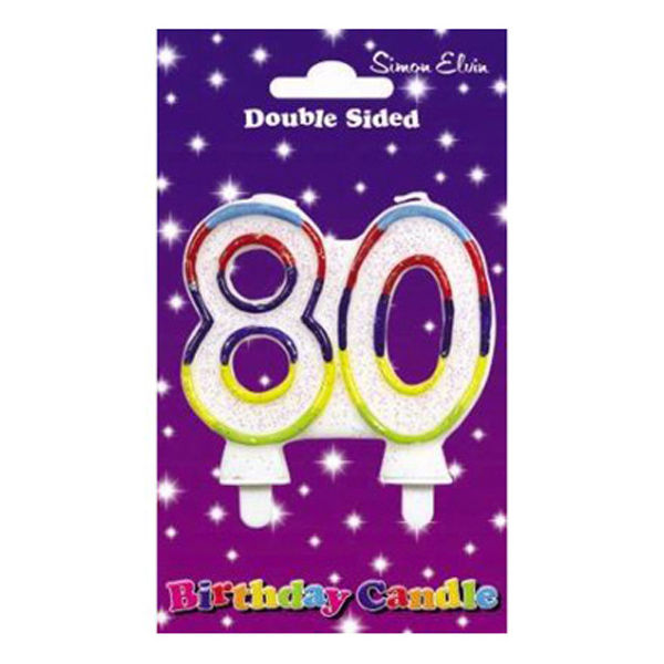 Wax Number Candle - 80 - The Ultimate Balloon & Party Shop