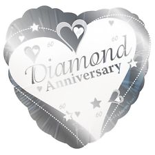 18" Foil Diamond Anniversary Heart Balloon - The Ultimate Balloon & Party Shop