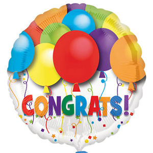 18" Foil Congrats Bright Balloon - The Ultimate Balloon & Party Shop