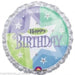 18" Foil Happy Birthday Blue/Green Sparkle - The Ultimate Balloon & Party Shop