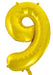 Number 9 Foil Balloon Gold - The Ultimate Balloon & Party Shop