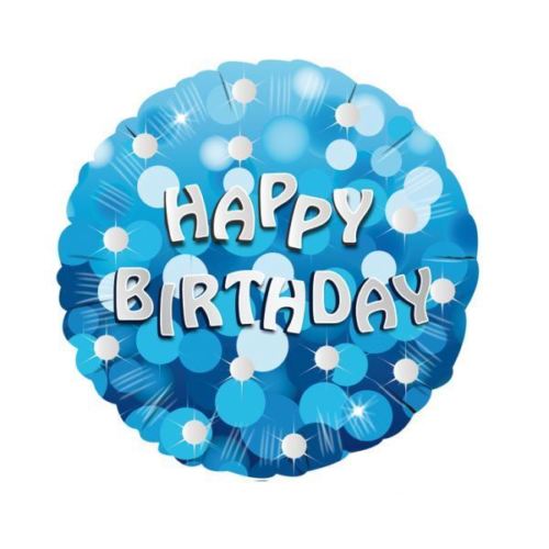 18" Foil Happy Birthday Blue Sparkle - The Ultimate Balloon & Party Shop