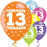 Age 13 Asst Birthday Balloons 6 Pack - The Ultimate Balloon & Party Shop