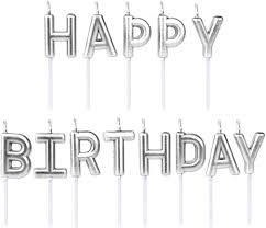 Happy Birthday Individual Letter Candles - Silver - The Ultimate Balloon & Party Shop