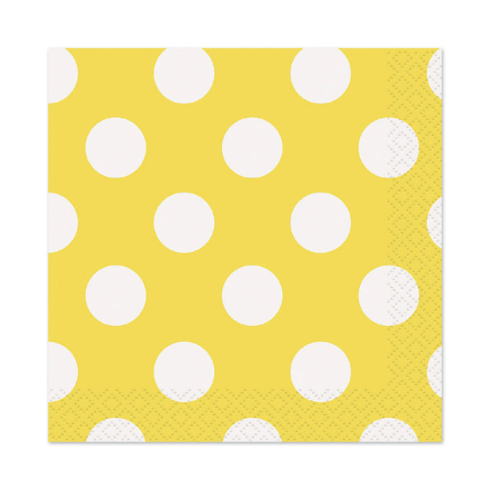 Polka Dot Yellow Napkins - The Ultimate Balloon & Party Shop