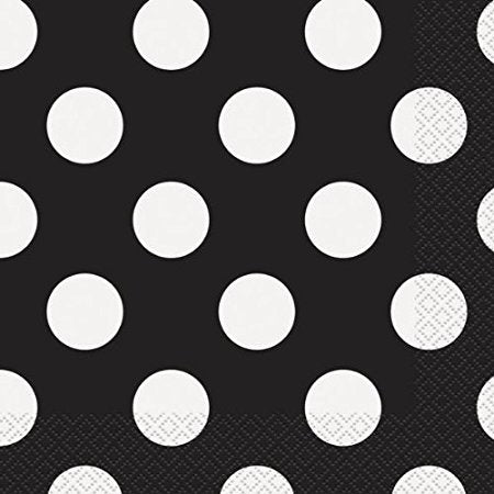 Polka Dot Black Napkins - The Ultimate Balloon & Party Shop