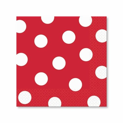 Polka Dot Red Napkins - The Ultimate Balloon & Party Shop