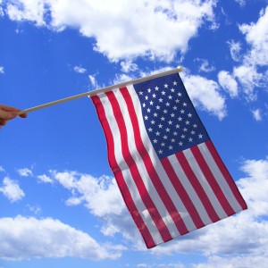 Material Waving Flag - USA 9" x 6" - The Ultimate Balloon & Party Shop