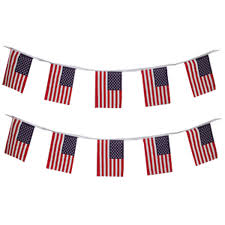 Material Flag Bunting - USA 3m - The Ultimate Balloon & Party Shop