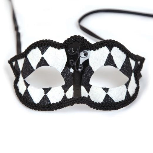 Black/White Marciana Eyemask - The Ultimate Balloon & Party Shop