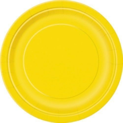 Round Paper Plates - Yellow - The Ultimate Balloon & Party Shop